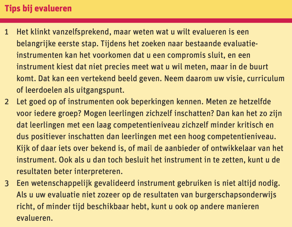 Tips burgerschap evalueren
